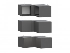 Антресоль (АН50+АН75+планка) Эккервуд (графит) в Дубровино - dubrovino.mebel-nsk.ru | фото