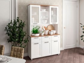 Буфет Катерини (дуб бельмунд/белое дерево) в Дубровино - dubrovino.mebel-nsk.ru | фото