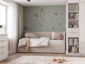 Диван-кровать Бенто (крем) в Дубровино - dubrovino.mebel-nsk.ru | фото