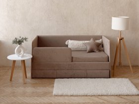 Диван-кровать Happy (капучино) в Дубровино - dubrovino.mebel-nsk.ru | фото