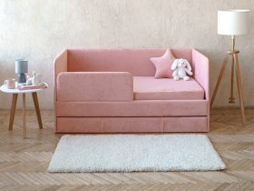 Диван-кровать Happy (коралловый) в Дубровино - dubrovino.mebel-nsk.ru | фото