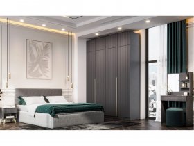 Гардеробная Эккервуд (графит) в Дубровино - dubrovino.mebel-nsk.ru | фото