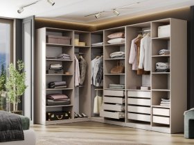 Гардеробная Эккервуд (меланж) в Дубровино - dubrovino.mebel-nsk.ru | фото