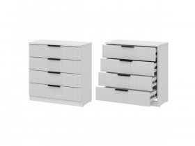 Комод 4 ящика (МДФ) Эккервуд (белый) в Дубровино - dubrovino.mebel-nsk.ru | фото