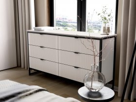 Комод 6 ящиков Нора (персидский жемчуг) в Дубровино - dubrovino.mebel-nsk.ru | фото