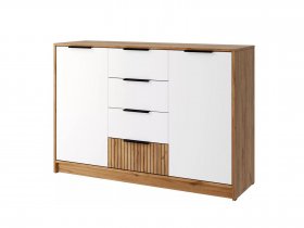 Комод КМ-002 Ивис (дуб крафт золотой/белый) в Дубровино - dubrovino.mebel-nsk.ru | фото