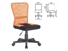 Кресло компактное BRABIX Smart MG-313, без подлокотников, комбинированное, черное/оранжевое в Дубровино - dubrovino.mebel-nsk.ru | фото