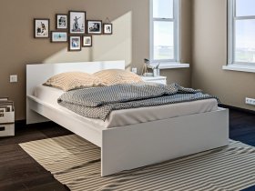 Кровать двуспальная 1,4м Леон СБ-3368 (белый) в Дубровино - dubrovino.mebel-nsk.ru | фото