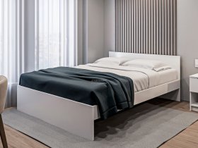 Кровать двуспальная 1,6м Бруклин СБ-3354 (белый) в Дубровино - dubrovino.mebel-nsk.ru | фото