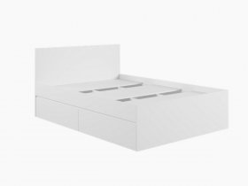 Кровать двуспальная с ящиками 1,4м Мадера-М1400 (белый) в Дубровино - dubrovino.mebel-nsk.ru | фото