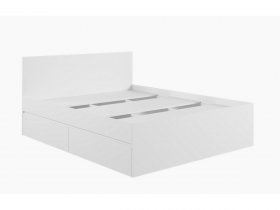 Кровать двуспальная с ящиками 1,6м Мадера-М1600 (белый) в Дубровино - dubrovino.mebel-nsk.ru | фото