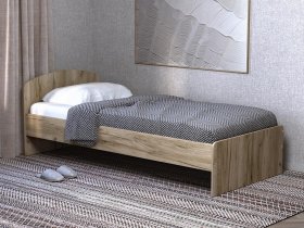 Кровать односпальная 80 с низкой спинкой (дуб крафт серый) в Дубровино - dubrovino.mebel-nsk.ru | фото