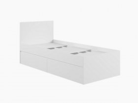 Кровать односпальная с ящиками 0,9м Мадера-М900 (белый) в Дубровино - dubrovino.mebel-nsk.ru | фото