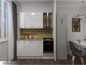 Кухонный гарнитур МДФ Выгодно и точка 1,5 м (белый глянец) в Дубровино - dubrovino.mebel-nsk.ru | фото