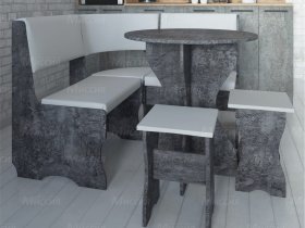 Кухонный уголок Лотос  (цемент темный к/з White) в Дубровино - dubrovino.mebel-nsk.ru | фото