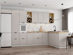 Модульная кухня Фенис (3Д тирамису) в Дубровино - dubrovino.mebel-nsk.ru | фото