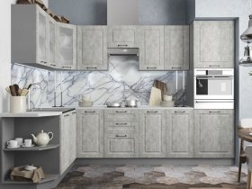 Модульная кухня Капри (камень светлый) в Дубровино - dubrovino.mebel-nsk.ru | фото