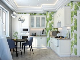 Модульная кухня Ницца (дуб кремовый) в Дубровино - dubrovino.mebel-nsk.ru | фото