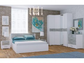 Модульная спальня Бьянка (белый/бетон) в Дубровино - dubrovino.mebel-nsk.ru | фото