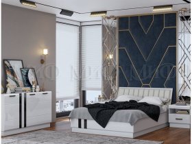 Модульная спальня Магнолия  (белый глянец) в Дубровино - dubrovino.mebel-nsk.ru | фото