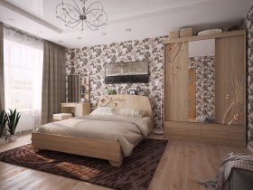 Модульная спальня Виктория-1 (дуб сонома) в Дубровино - dubrovino.mebel-nsk.ru | фото
