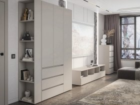 Модульная стенка Люмо (кашемир) в Дубровино - dubrovino.mebel-nsk.ru | фото