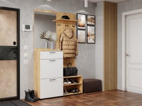 Прихожая Монтана (дуб крафт золотой/белый) в Дубровино - dubrovino.mebel-nsk.ru | фото
