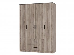 Шкаф четырехстворчатый Титан (дуб смоки) в Дубровино - dubrovino.mebel-nsk.ru | фото