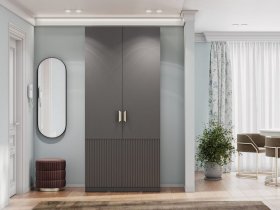 Шкаф двухстворчатый Эккервуд (Нью) (графит) в Дубровино - dubrovino.mebel-nsk.ru | фото