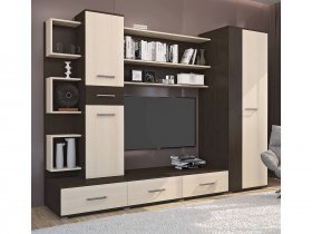 Стенка Верона (дуб венге/дуб молочный) в Дубровино - dubrovino.mebel-nsk.ru | фото