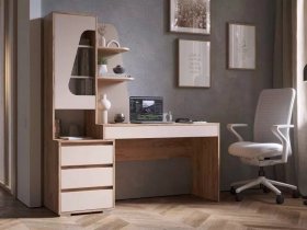 Стол компьютерный Пифагор (дуб вотан/кашемир) в Дубровино - dubrovino.mebel-nsk.ru | фото