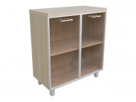 Тумба 2 двери со стеклом (бронза) Президент-ПРО Пр502 в Дубровино - dubrovino.mebel-nsk.ru | фото