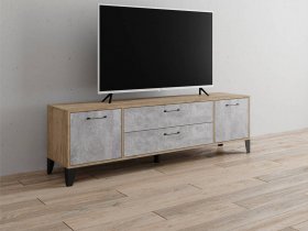 Тумба под ТВ Парус-13 (дуб крафт серый/цемент) в Дубровино - dubrovino.mebel-nsk.ru | фото