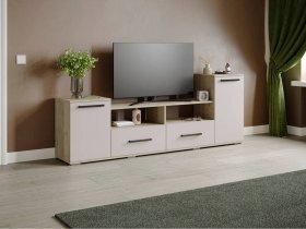 Тумба под ТВ Парус-2 (дуб крафт серый/кашемир) в Дубровино - dubrovino.mebel-nsk.ru | фото