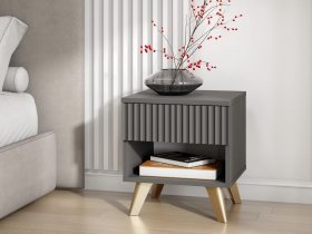 Тумба прикроватная Эккервуд (графит) в Дубровино - dubrovino.mebel-nsk.ru | фото