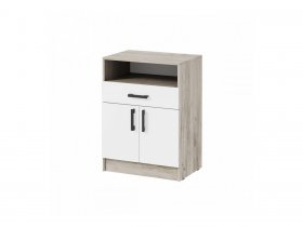 Тумба ТБ-1 Вега (дуб крафт серый/белый) в Дубровино - dubrovino.mebel-nsk.ru | фото