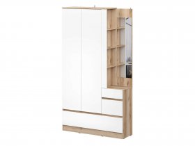 Вешалка с зеркалом Брауни (дуб делано/белый) в Дубровино - dubrovino.mebel-nsk.ru | фото